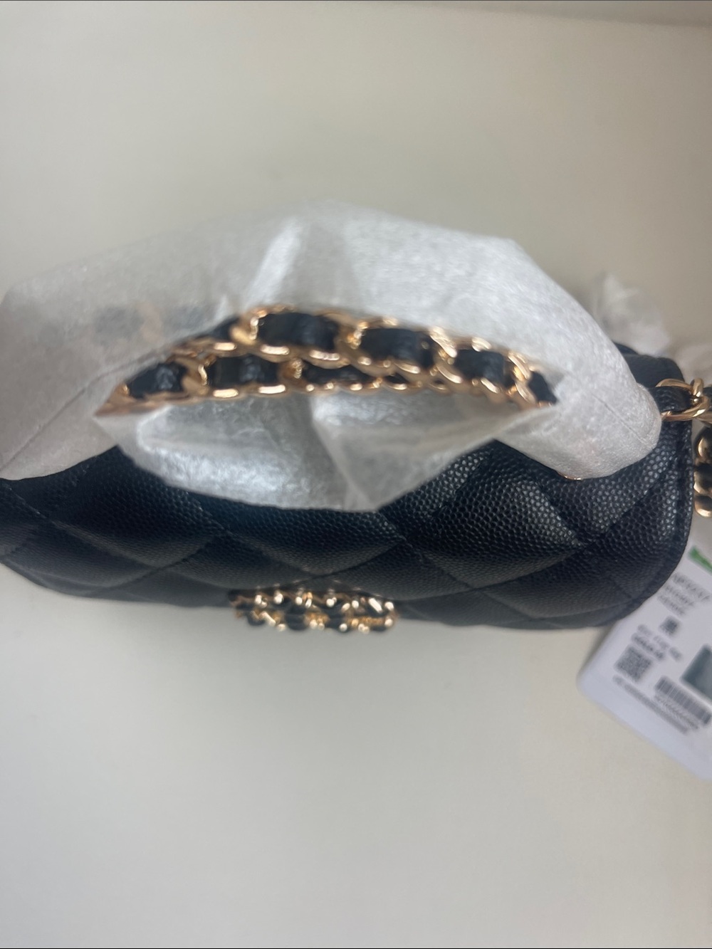 CHANEL 23 P Black Quilted Mini Top-Handle Bag with Gold Chain Hardware - Picture 2 of 13